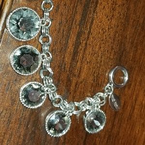 WHBM silver crystals toggle bracelet